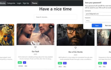 موقع يتيح مشاهدة الأفلام ويدعم بعض المميزات لتحسين تجربة المستخدم